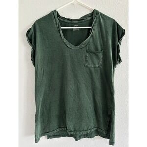 Aerie Shirt Womens‎ XS Green Distressed Oversized Boho Soft Lounge Sporty Casual